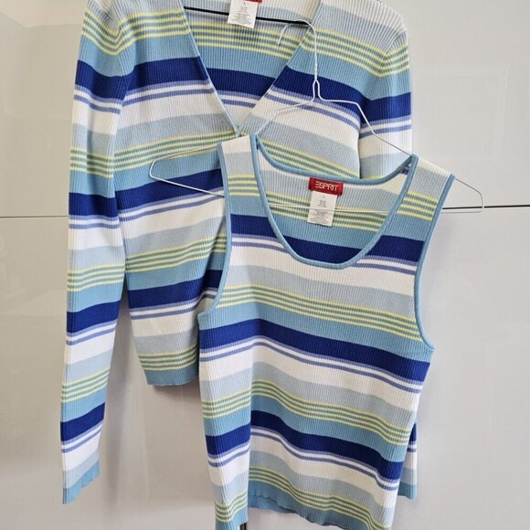 Vintage 90s ESPRIT Knitted Cotton Sweater Set - Picture 5 of 16